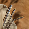 Stainless Steel Straws With Cleaner - Pack of 2 - Stainless 