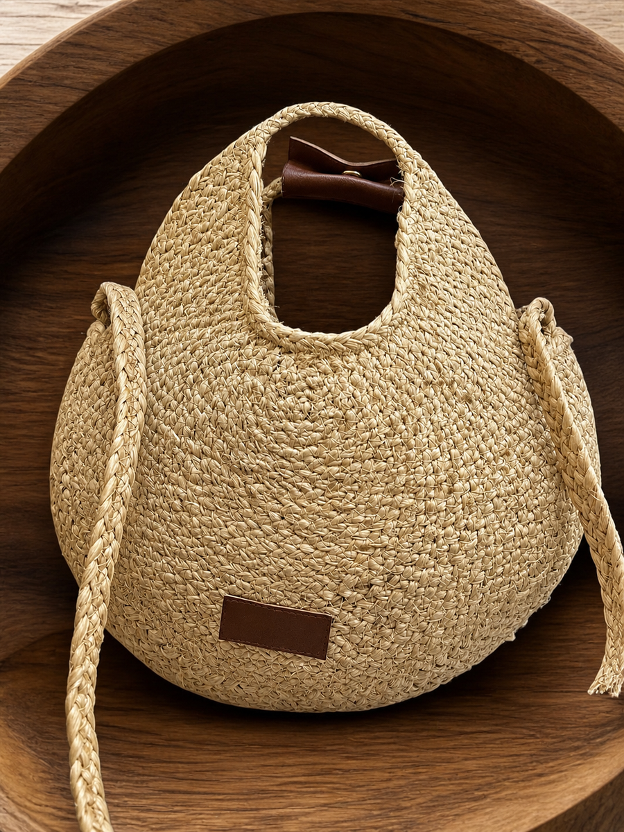 Enduring Round Jute Sling Bag