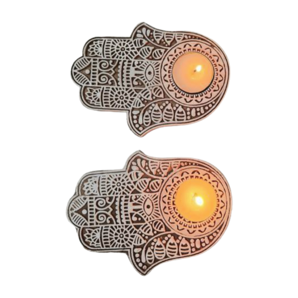 Hamsa hand tea light holder (set of 2) thumbnail 5