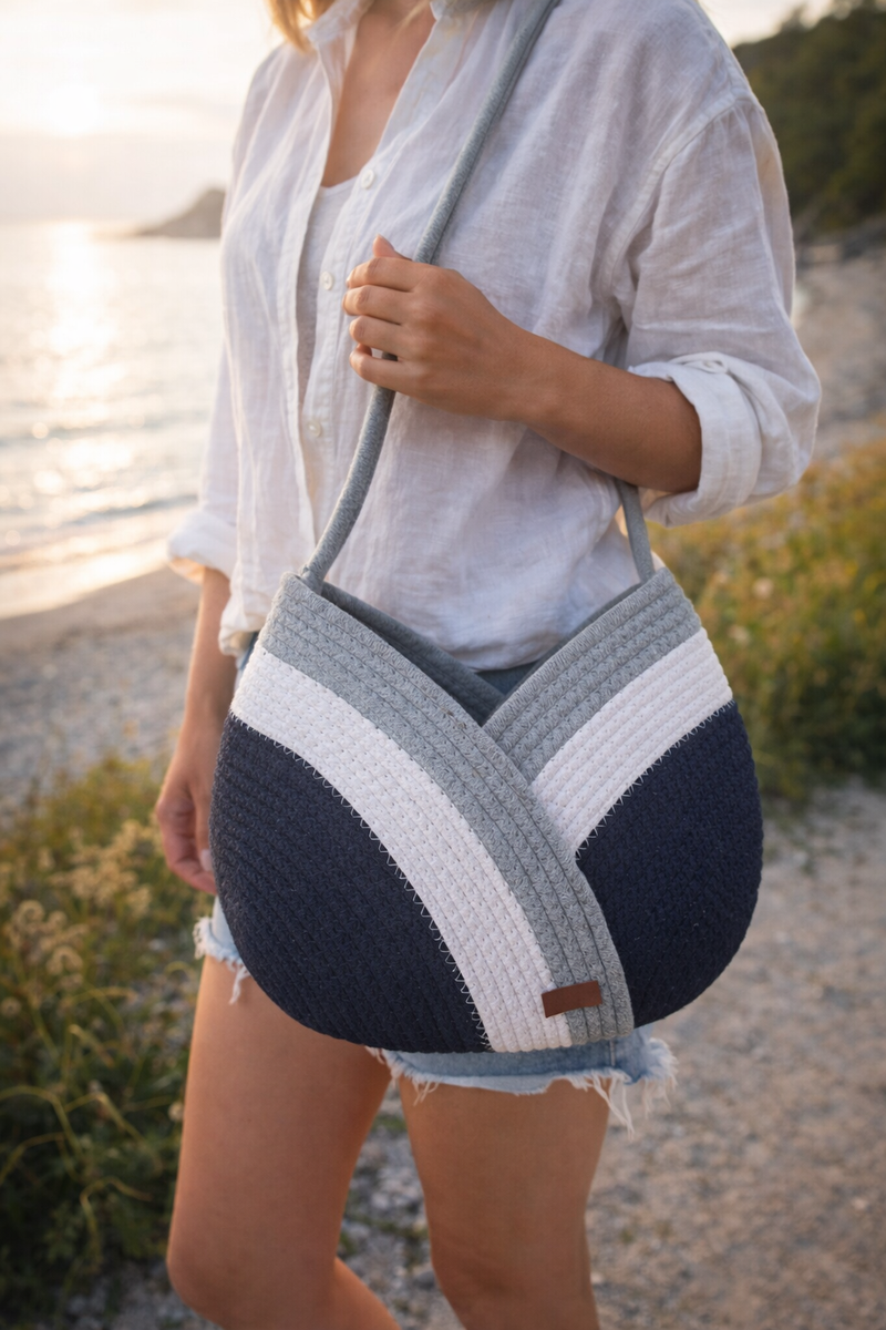 Onearth Cotton Rope Handmade Knot tote Bag