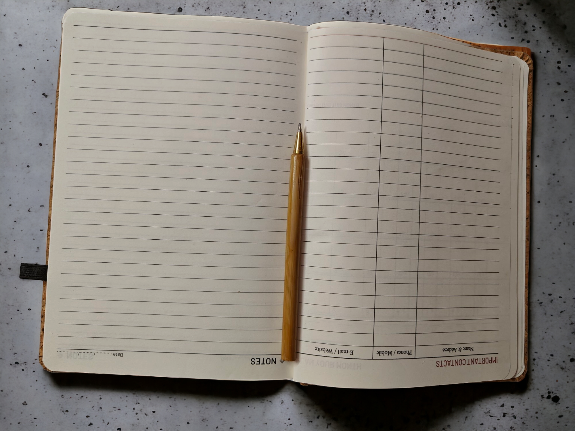 ONEarth Cork Planner with Bamboo pen