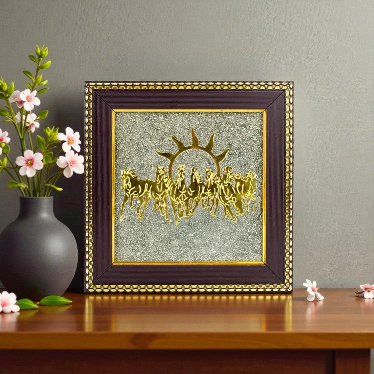 Onearth fortune frame of Pyrite with 7 horses