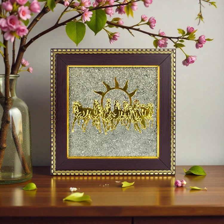 Onearth fortune frame of Pyrite with 7 horses