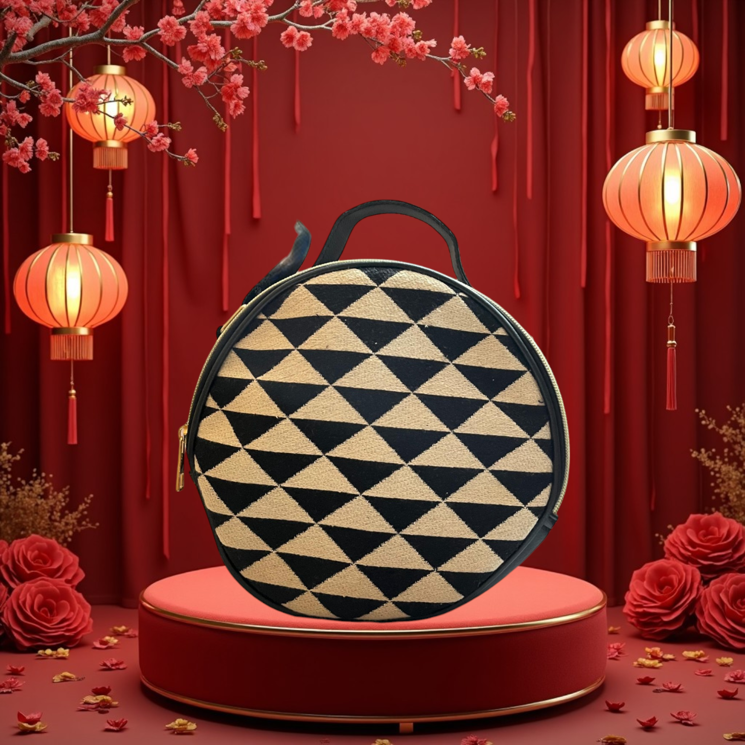 Appealing vegan Leather Round sling bag thumbnail 5
