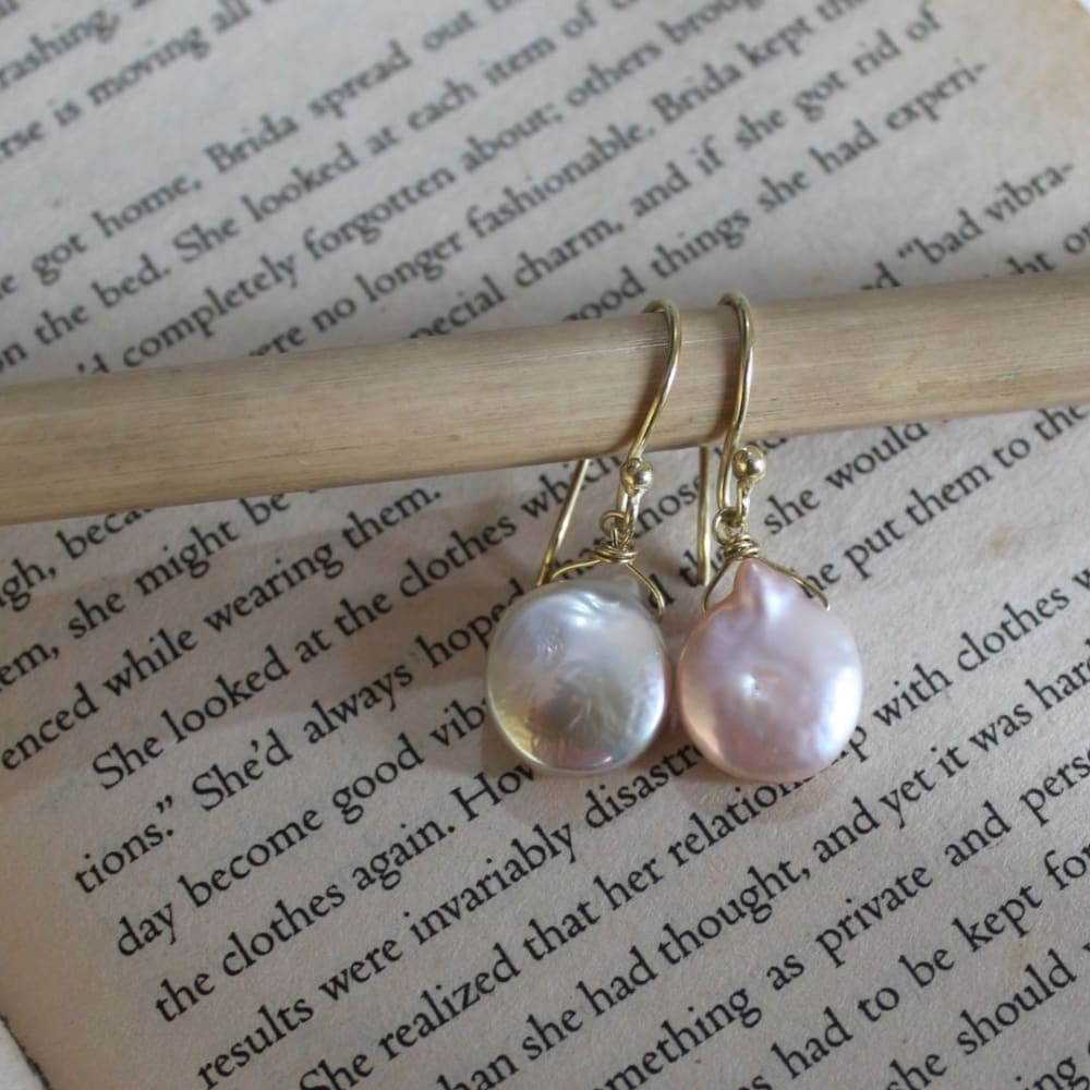 #19 - Coin Baroque Pearl Earrings - ONEarth