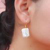 #34 - Square Baroque Pearl Earrings - Jewellery