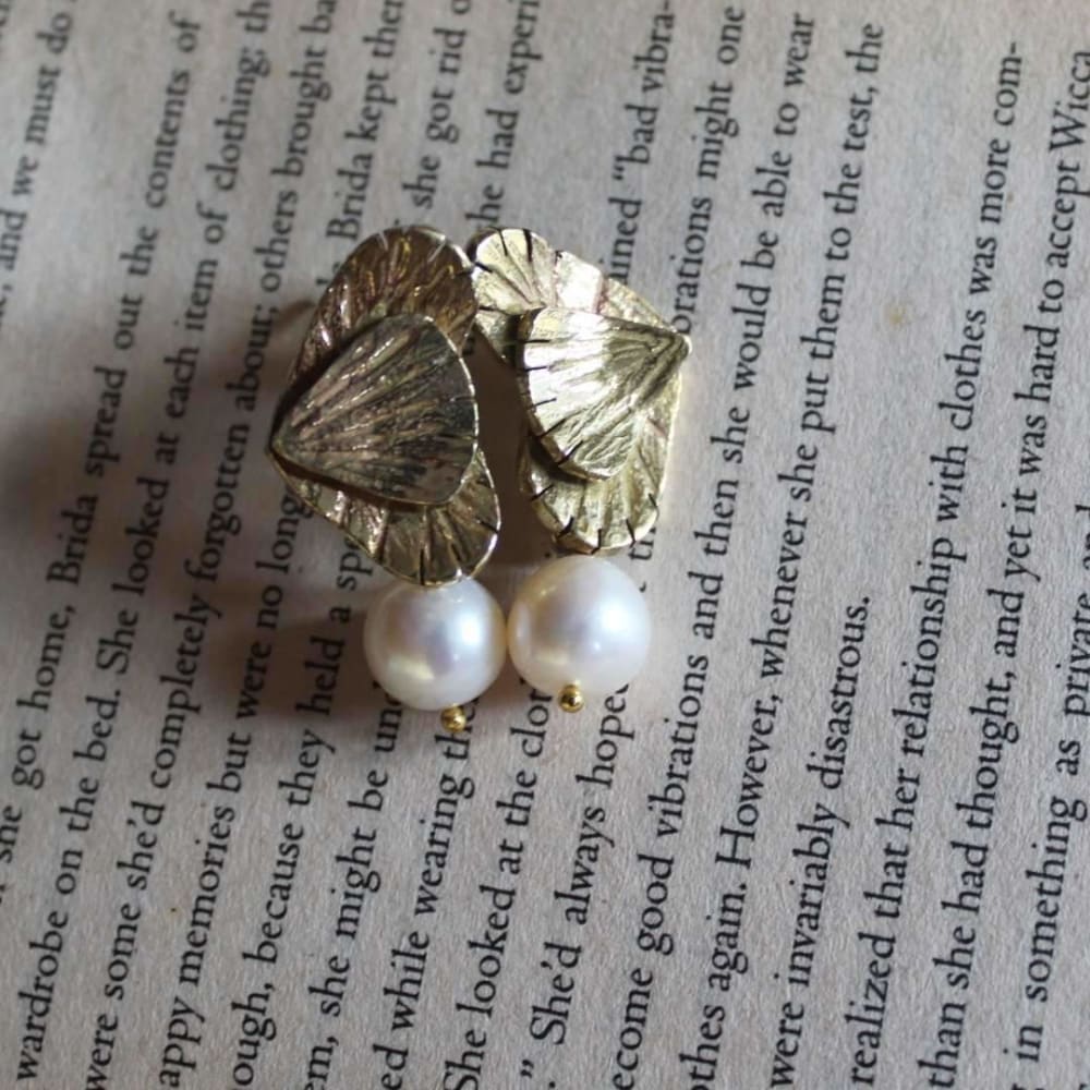 #38 - Spherical Pearl Earrings - Gold - Jewellery