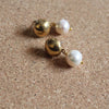 #40 - Spherical Pearl Earrings - Gold - Jewellery