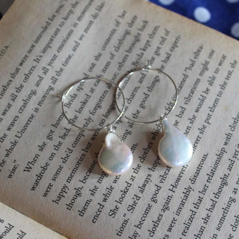 #6 - Coin Baroque Pearl Earrings - Silver - Jewellery