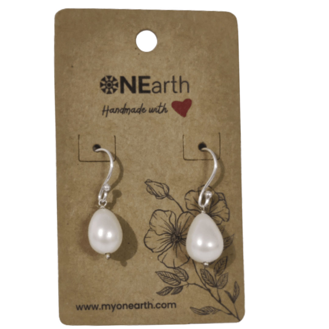 #77 - Drop Baroque shell pearl Earrings - ONEarth