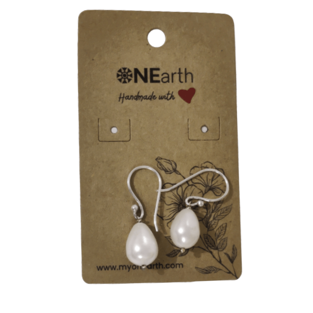 #77 - Drop Baroque shell pearl Earrings - ONEarth