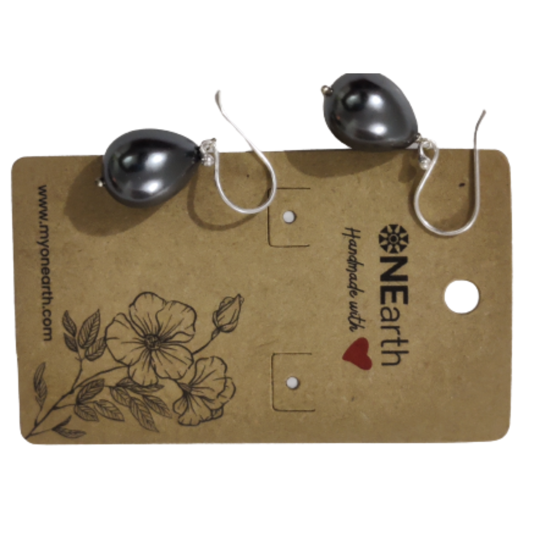 #66 - Drop Baroque shell pearl Earrings (Metalic)