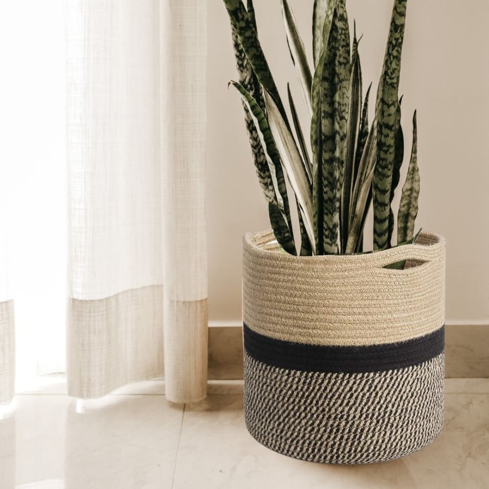 Black Jute Rope Baskets / Planters thumbnail 2