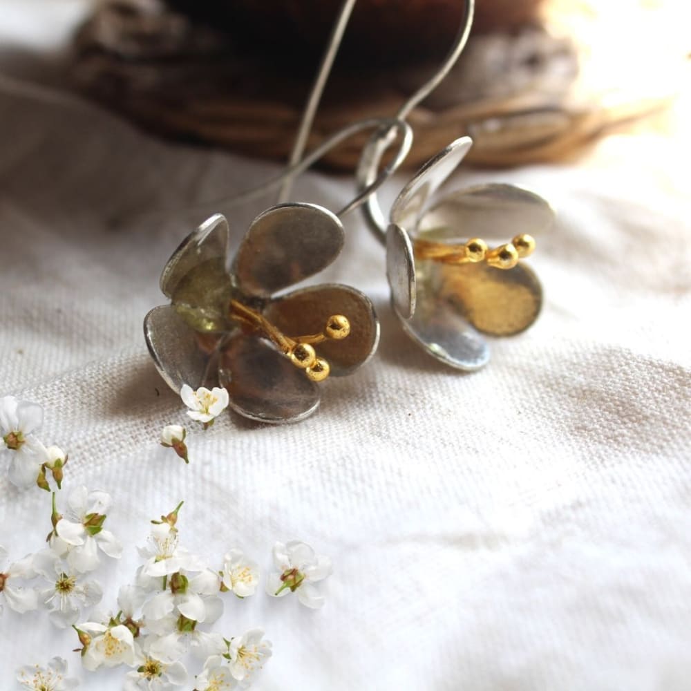 Buds - Silver Plated Brass Metal Earrings thumbnail 3