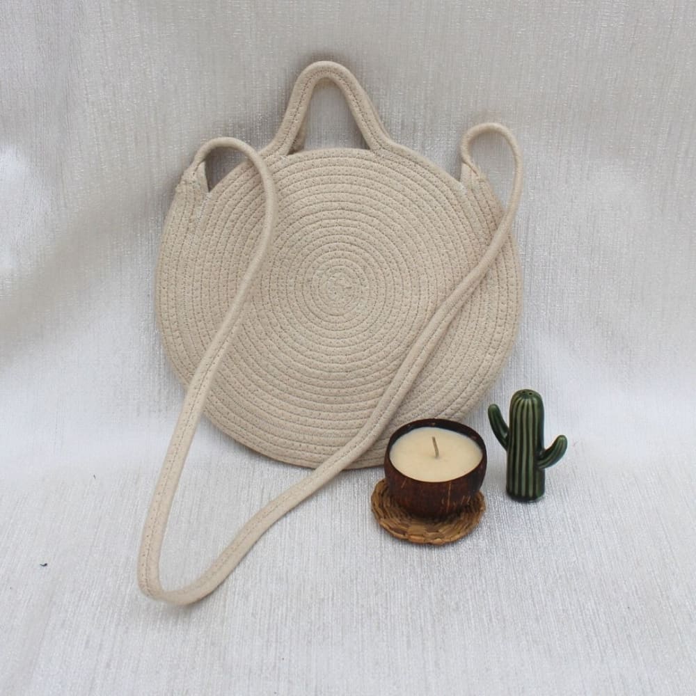 ONEarth Cream Round Sling Bag - Main Image