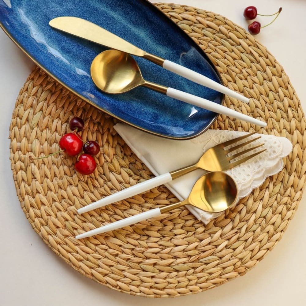 Designer Steel Cutlery Set (white) - ONEarth