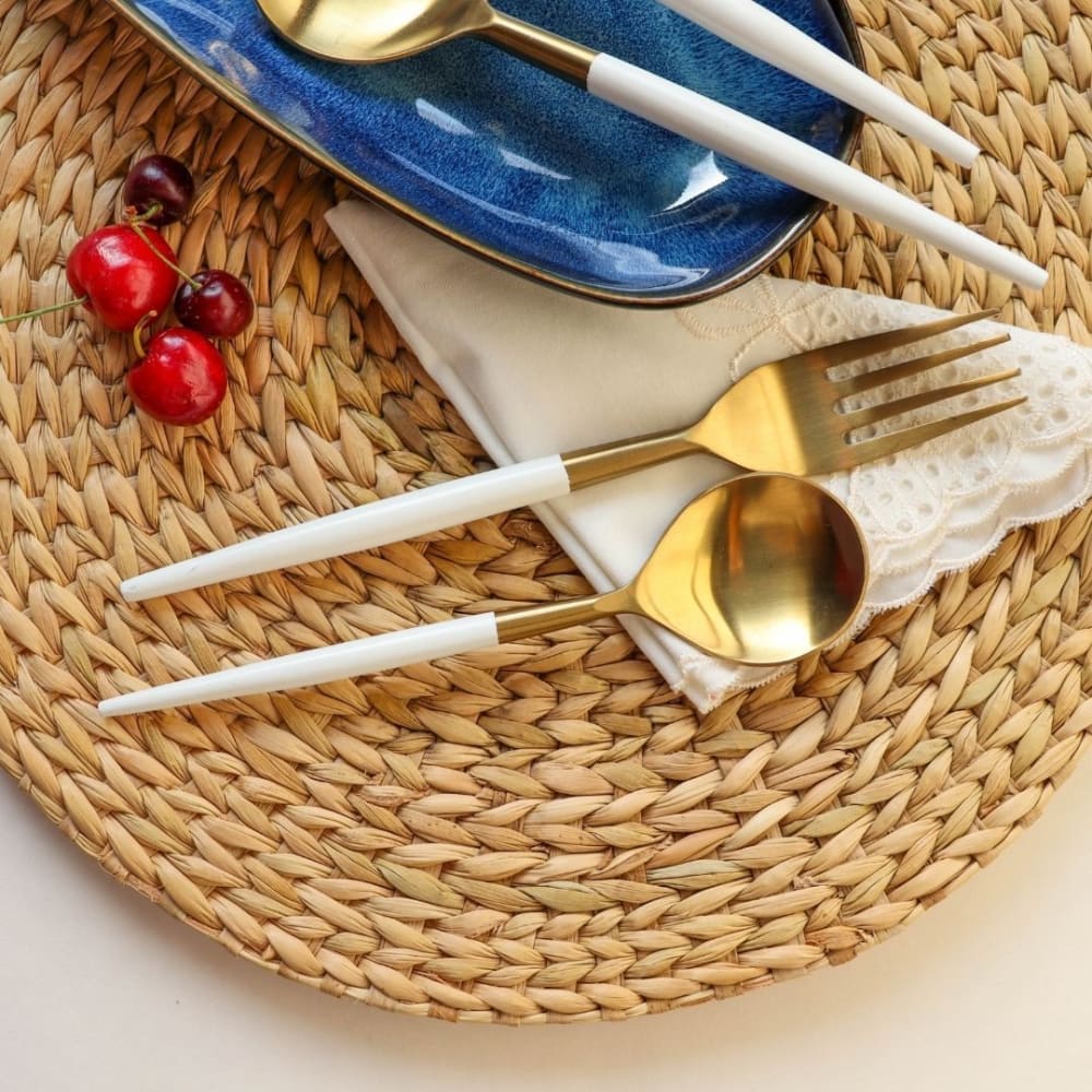 Designer Steel Cutlery Set (white) - ONEarth