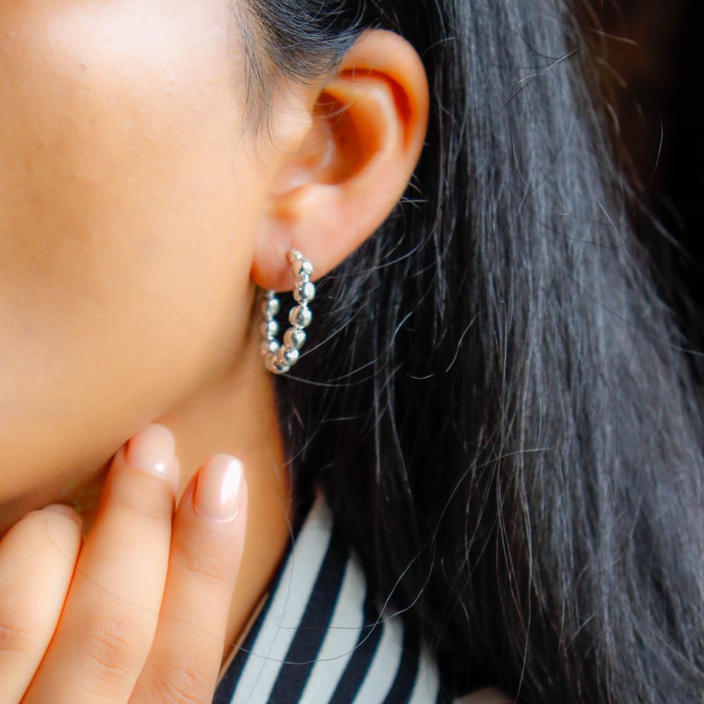 Silver Plated Brass Metal Earrings thumbnail 5