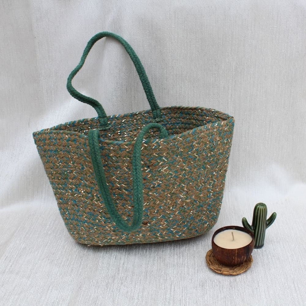 Green Jute Tote Bag - Bags