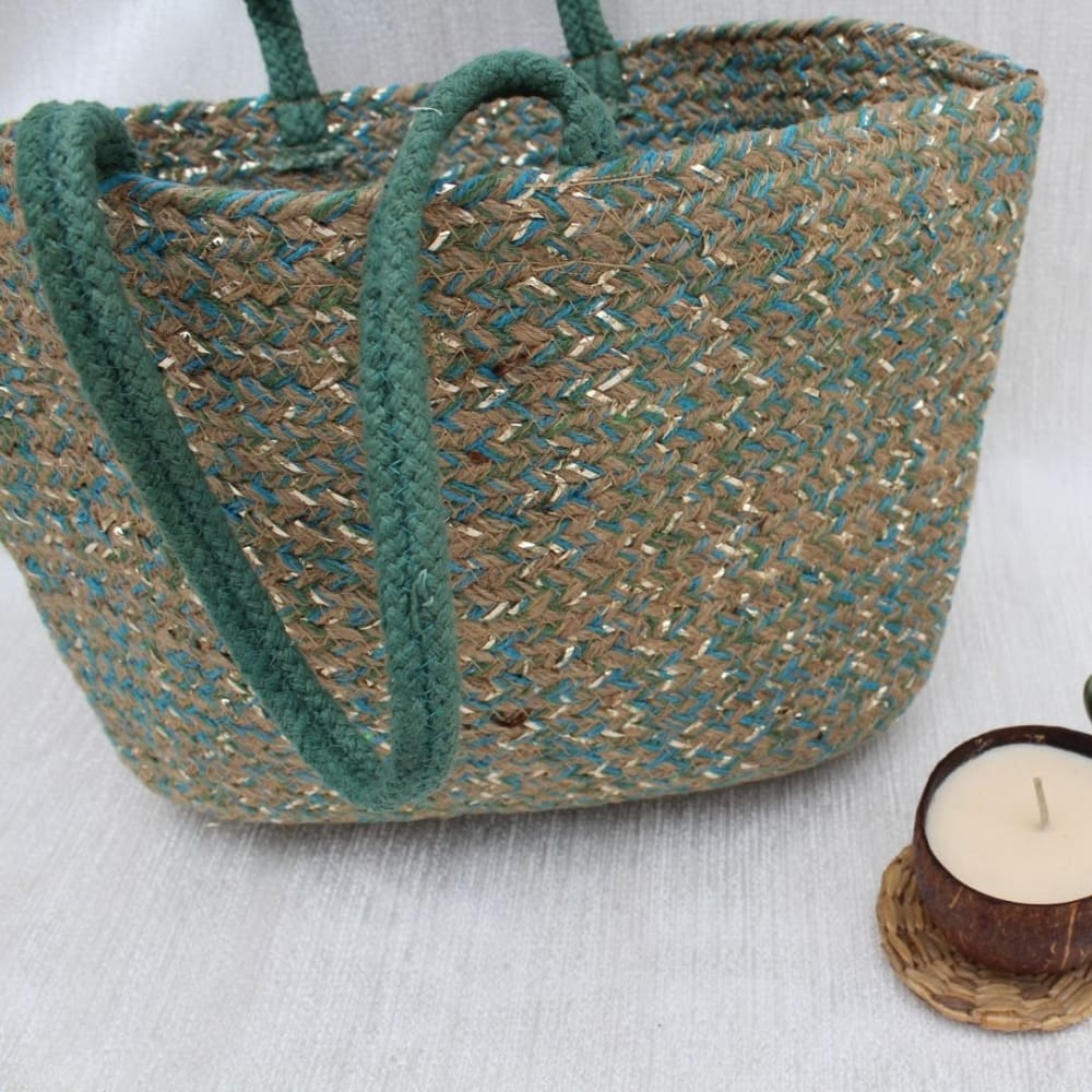 Green Jute Tote Bag - Bags