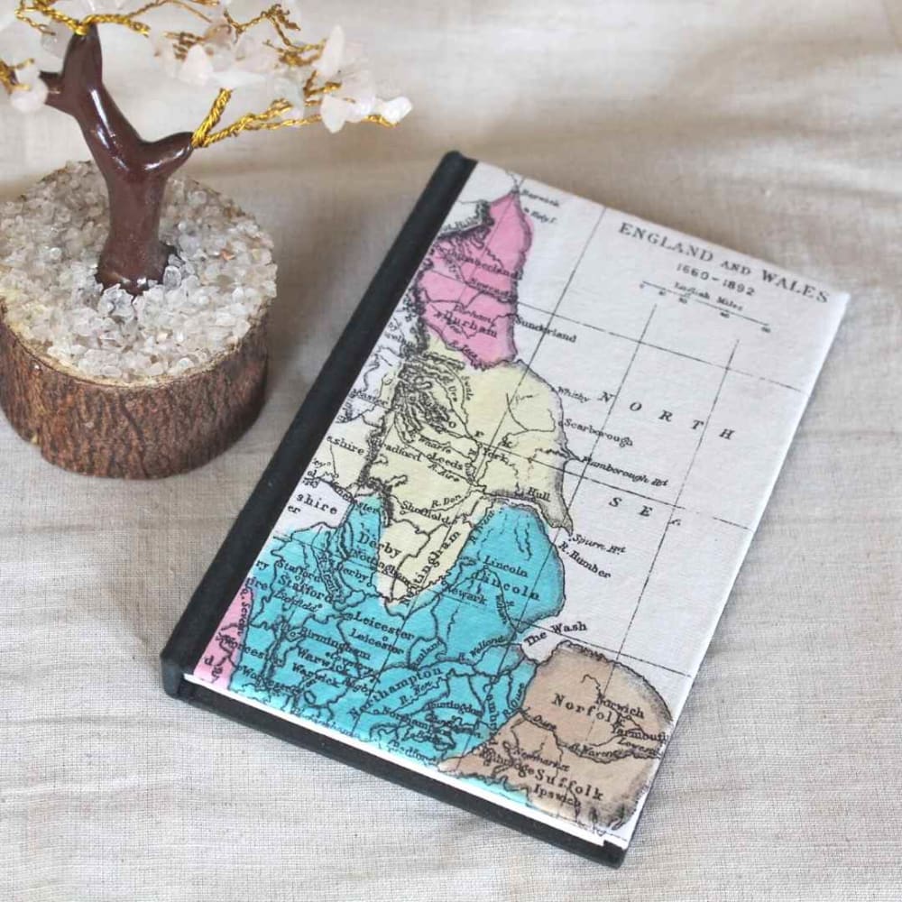 Hardcover Recycled Paper Journal - World Map - Stationery