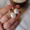 Shell Coin Pearl Earrings #30