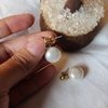 Shell Coin Pearl Earrings #30 - Gold