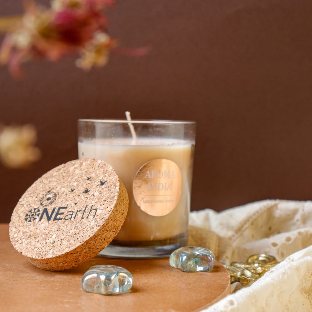Luxury Scented Candle with Cork Lid - Soy Wax (1 wick) - 