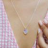 Opal Stone Pendant with Chain - Silver - Jewellery