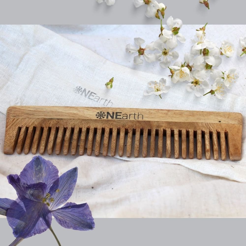Organic Neem Wood Combs - Pack of 1 - Large Detangle(wide 