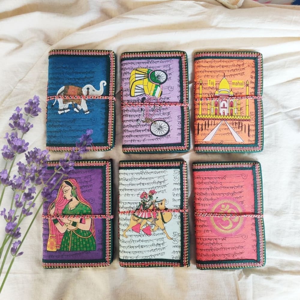 Recycled Paper Bahi-Khata (Journal) - Set of 6 - Stationery