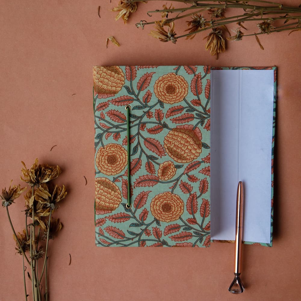 Recycled Paper Vintage Journal (GREEN) - Jumbo - Stationery