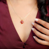 Load image into Gallery viewer, Red Jasper Stone Pendant with Chain - Golden Chain - 