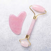 Rose Quartz Face Roller - Rose Quartz Roller + Gua Sha - 