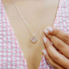 Load image into Gallery viewer, Rose Quartz Stone Pendant with Chain - silver chain - 