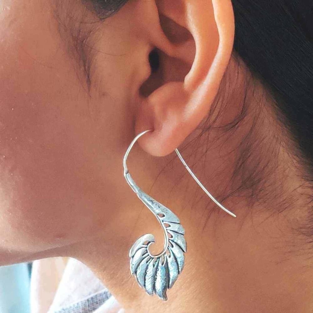 Antique Peacock Metal Earrings thumbnail 6
