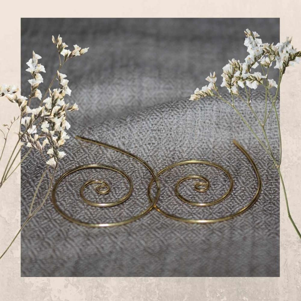 Solar - Gold Plated Brass Metal Earrings - Jewellery