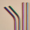 Load image into Gallery viewer, Stainless Steel Straws With Cleaner - Pack of 2 - Rainbow / 