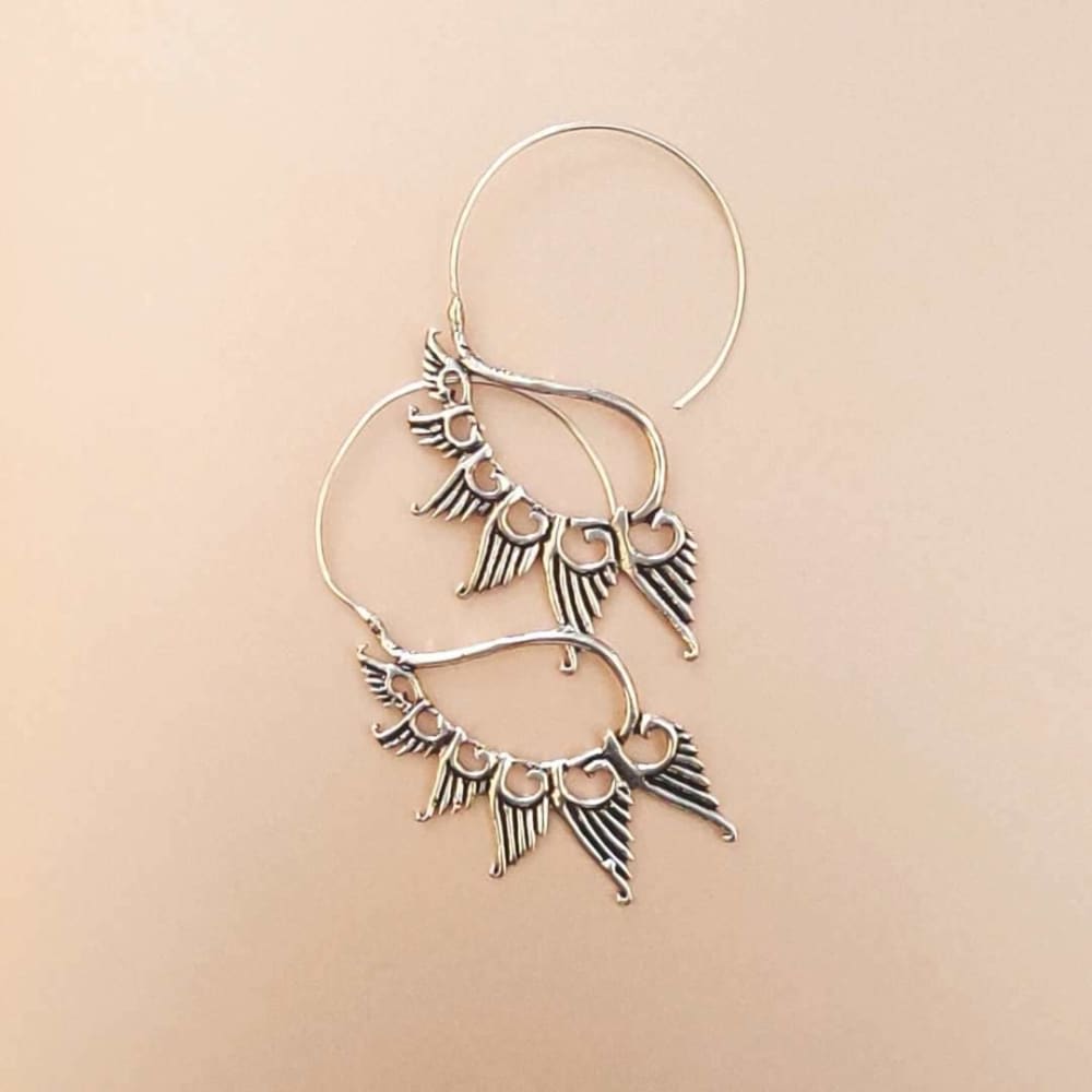 Swan - Silver Plated Brass Metal Earrings - Jewellery