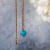 Turquoise Stone Pendant with Chain - Golden Chain - 
