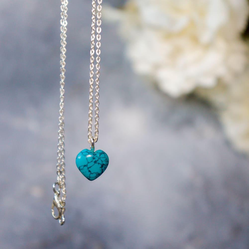Turquoise Stone Pendant with Chain - Jewellery